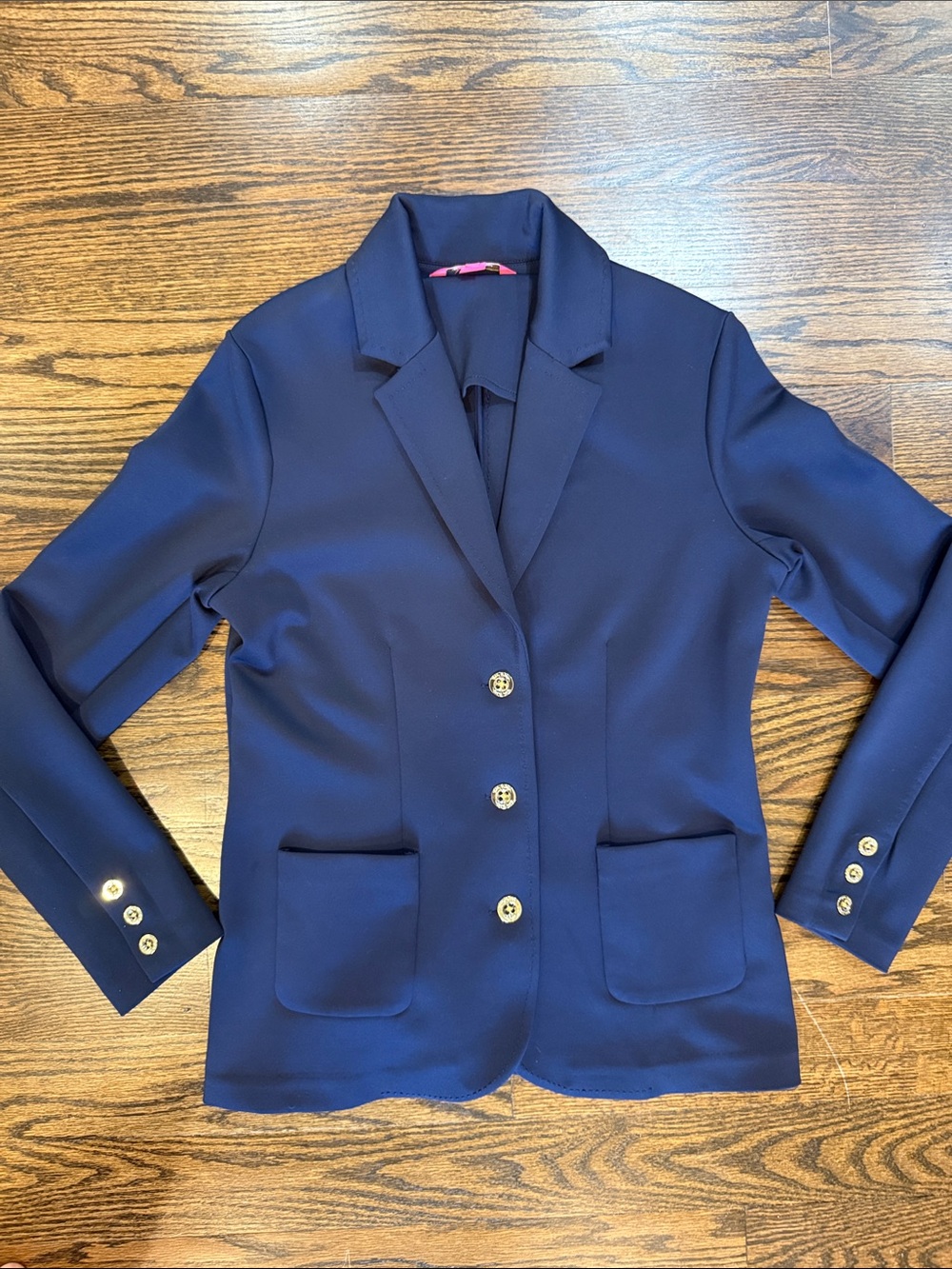 Lilly Pulitzer Women's Braylee Blazer Navy Stretch Scuba Blazer Size M